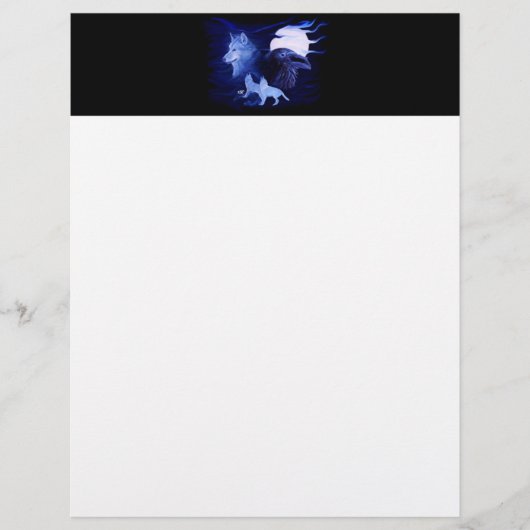Wolf en Raven met volle maan Flyer (Voorkant)