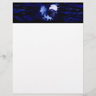 Wolf en Raven met volle maan Flyer