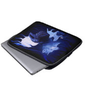 Wolf en Raven met volle maan Laptop Sleeve (Voorkant onderkant)