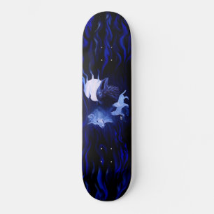 Wolf en Raven met volle maan Skateboard