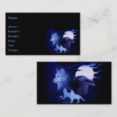 Wolf en Raven met volle maan Visitekaartje (Voorkant / Achterkant)