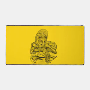 Wolf en Raven, zwart en geel Bureaumat