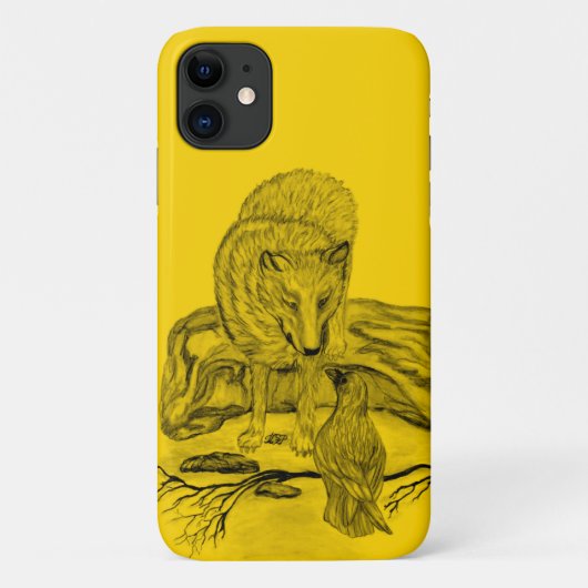 Wolf en Raven, zwart en geel Case-Mate iPhone Case (Achterkant)