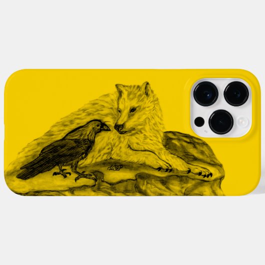 Wolf en Raven, zwart en geel Case-Mate iPhone Case (Achterkant (horizontaal))