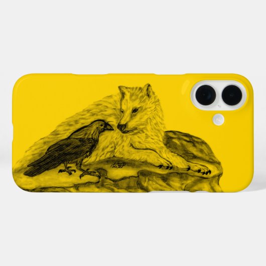 Wolf en Raven, zwart en geel Case-Mate iPhone Case (Achterkant (horizontaal))