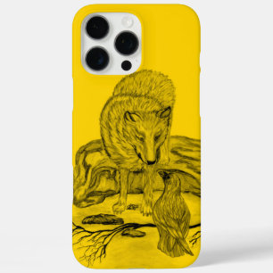 Wolf en Raven, zwart en geel iPhone 16 Pro Max Hoesje