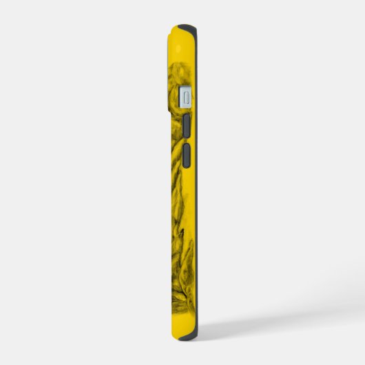 Wolf en Raven, zwart en geel iPhone 15 Case (Linkerkant)