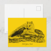 Wolf en Raven - Zwart en geel ontwerp Briefkaart (Voorkant / Achterkant)