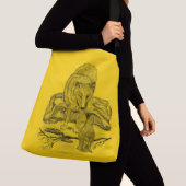 Wolf en Raven - Zwart en geel ontwerp Crossbody Tas (Dichtbij)