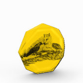 Wolf en Raven - Zwart en geel ontwerp Fotoblokken (Links)