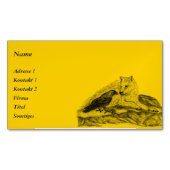 Wolf en Raven - Zwart en geel ontwerp Magnetisch Visitekaartje (Voorkant)