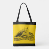 Wolf en Raven - Zwart en geel ontwerp Tote Bag (Achterkant)