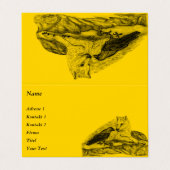 Wolf en Raven - Zwart en geel ontwerp Visitekaartje (Buitenkant ongevouwen)