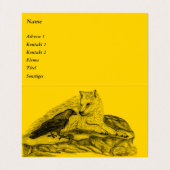 Wolf en Raven - Zwart en geel ontwerp Visitekaartje (Binnenkant ongevouwen)