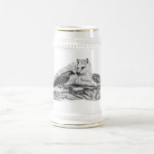 Wolf en Raven - Zwart en wit design Bierpul (Center)