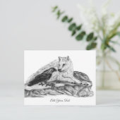 Wolf en Raven - Zwart en wit design Briefkaart (Staand voorkant)