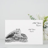 Wolf en Raven - Zwart en wit design Briefpapier (Staand voorkant)