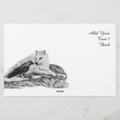 Wolf en Raven - Zwart en wit design Briefpapier (Achterkant)