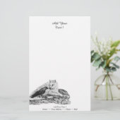 Wolf en Raven - Zwart en wit design Briefpapier (Staand voorkant)