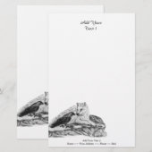 Wolf en Raven - Zwart en wit design Briefpapier (Voorkant / Achterkant)