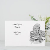 Wolf en Raven - Zwart en wit design Briefpapier (Staand voorkant)