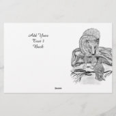 Wolf en Raven - Zwart en wit design Briefpapier (Achterkant)