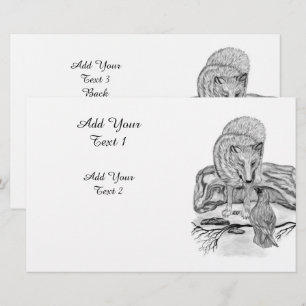 Wolf en Raven - Zwart en wit design Briefpapier