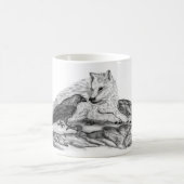 Wolf en Raven - Zwart en wit design Koffiemok (Center)
