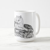 Wolf en Raven - Zwart en wit design Koffiemok (Voorkant rechts)