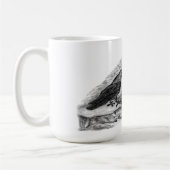 Wolf en Raven - Zwart en wit design Koffiemok (Links)