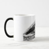 Wolf en Raven - Zwart en wit design Magische Mok (Links)