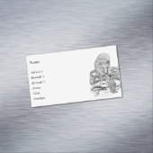 Wolf en Raven - Zwart en wit design Magnetisch Visitekaartje (Voorbeeld)