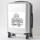Wolf en Raven - Zwart en wit design Sticker (Koffer)