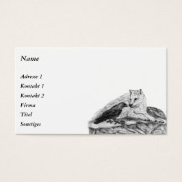 Wolf en Raven - Zwart en wit design Visitekaartje