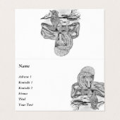 Wolf en Raven - Zwart en wit design Visitekaartje (Buitenkant ongevouwen)
