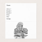 Wolf en Raven - Zwart en wit design Visitekaartje (Binnenkant ongevouwen)