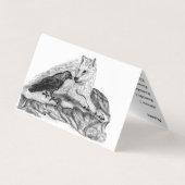 Wolf en Raven - Zwart en wit design Visitekaartje (Achterkant)