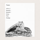 Wolf en Raven - Zwart en wit design Visitekaartje (Binnenkant ongevouwen)