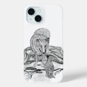 Wolf en Raven, zwart-wit Case-Mate iPhone Case (Achterkant)