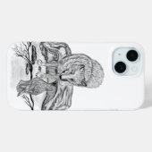 Wolf en Raven, zwart-wit Case-Mate iPhone Case (Achterkant (horizontaal))