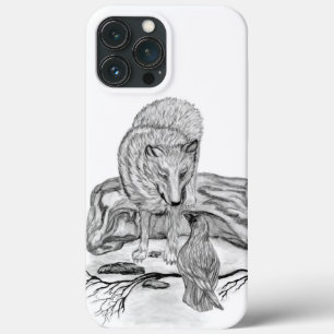 Wolf en Raven, zwart-wit Case-Mate iPhone Case