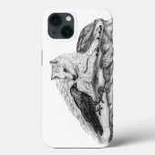 Wolf en Raven, zwart-wit Case-Mate iPhone Case (Achterkant)