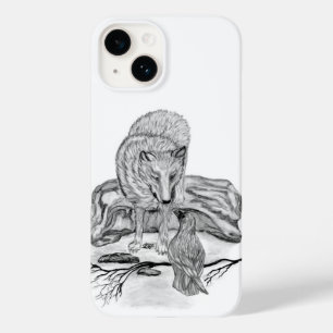 Wolf en Raven, zwart-wit Case-Mate iPhone 14 Hoesje