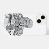 Wolf en Raven, zwart-wit Case-Mate iPhone Case (Achterkant (horizontaal))