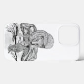 Wolf en Raven, zwart-wit Case-Mate iPhone Case (Achterkant (horizontaal))