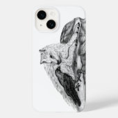 Wolf en Raven, zwart-wit Case-Mate iPhone Case (Achterkant)