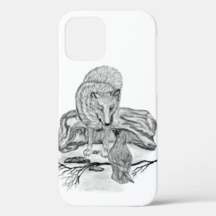 Wolf en Raven, zwart-wit Case-Mate iPhone Case