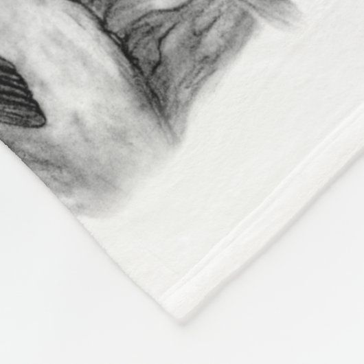 Wolf en Raven - zwart-wit design Fleece Deken (Hoek)