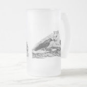 Wolf en Raven, zwart-wit Matglas Bierpul (Voorkant rechts)