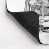 Wolf en Raven, zwart-wit Muismat (Hoek)